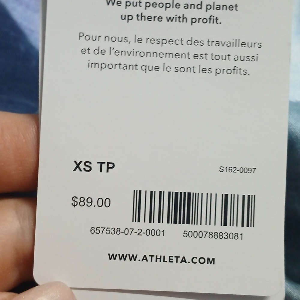 Athleta Blue Swirling Pattern Leggings, XS , new with tags - Picture 5 of 7
